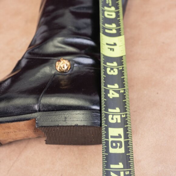 Salvatore Ferragamo Wmn Black Leather Narrow Riding Equestrian Knee Boots sz 5.5 - Picture 8 of 10
